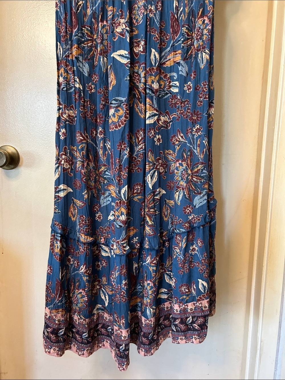 Angie Teal Floral Hi-Low Dress with Puff Sleeves size S - Picture 10 of 12